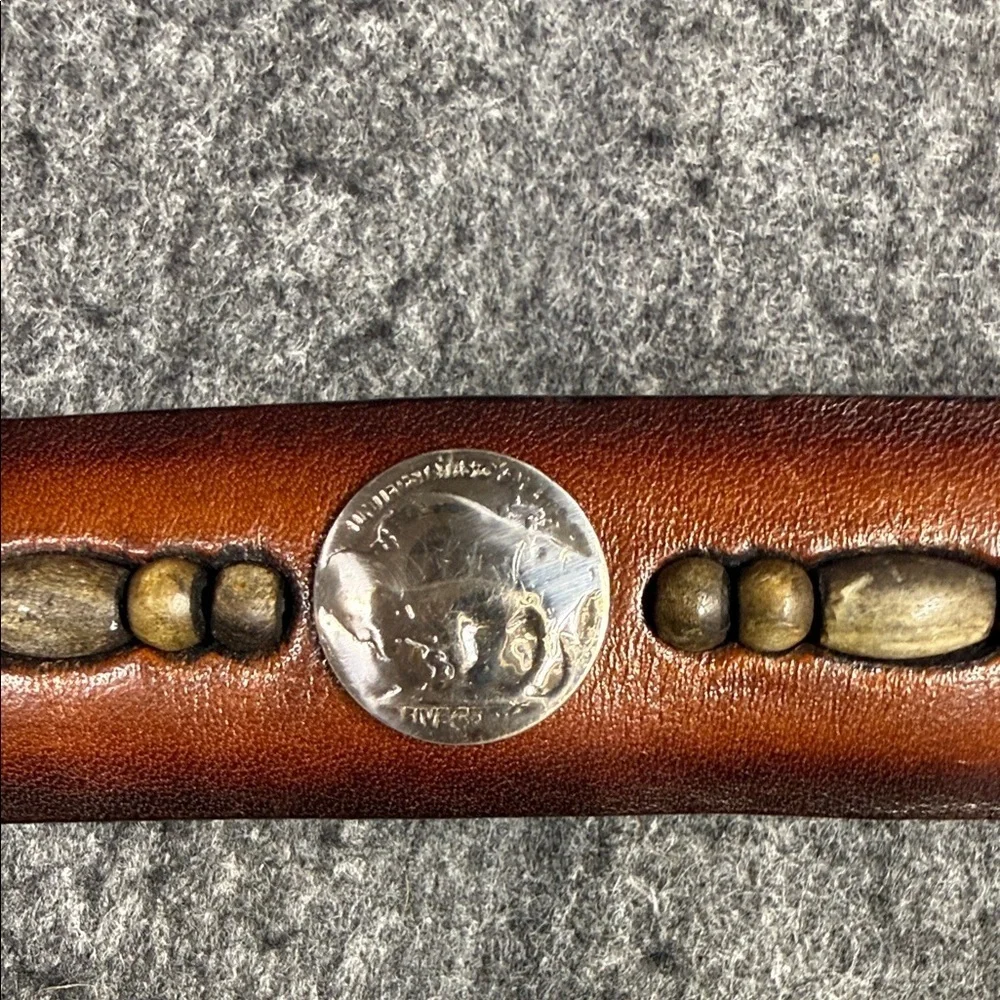 Brighton ONYX Tan Leather Belt with Distinctive Silver Buckle